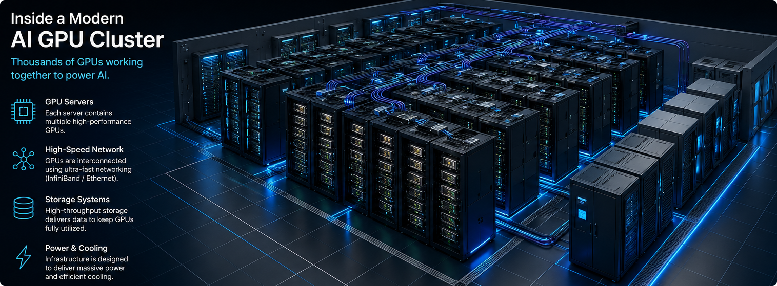 Modern AI datacenter GPU cluster